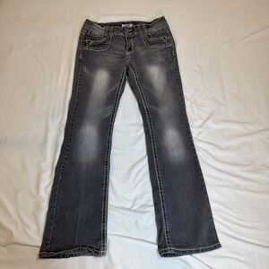 Bongo Juniors Jeans Y2K Size 13 Grey Denim Pants Women's Button Pockets Flared‎